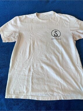 Men's White Logo T-Shirt Save Mankind size M